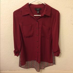 Red Button-Up